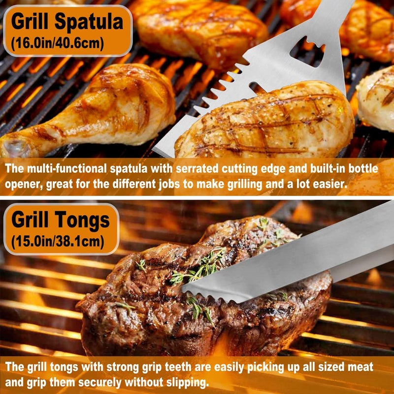 POLIGO 26PC Exclusive BBQ Grill Accessories in Aluminum Case for Birthday Christmas Grilling Gifts - Premium Grill Utensils Set with Barbecue Claws, Meat Injector, Thermometer for Smoker, Camping BBQ - Image 5